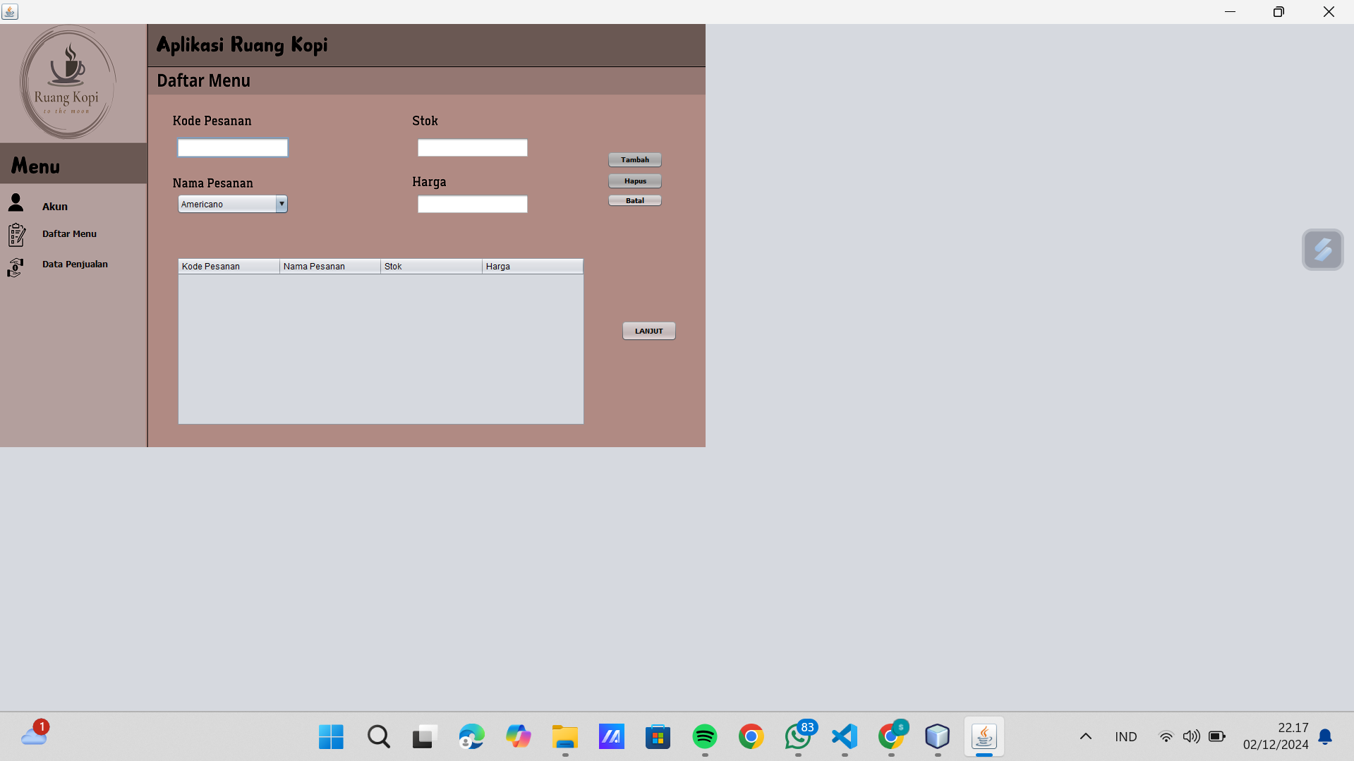 Aplikasi Desktop GUI CRUD KELOLA DATA